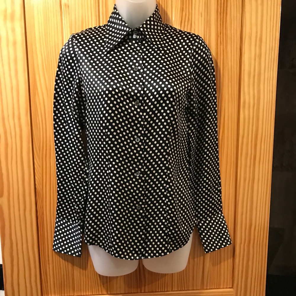 Kenneth Cole Silk Polkadot Blouse - Picture 9 of 16